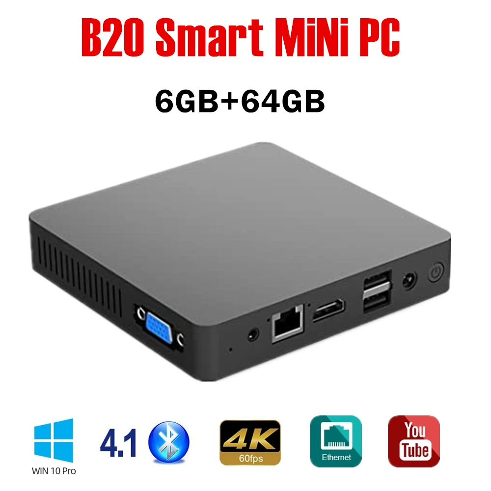 Intel Celeron N3350 Windows 10 Pro Mini PC 6G RAM 64G ROM 2.4G WiFi BT4.0 VGA Office Desktop Computer VS Beelink T4 PRO