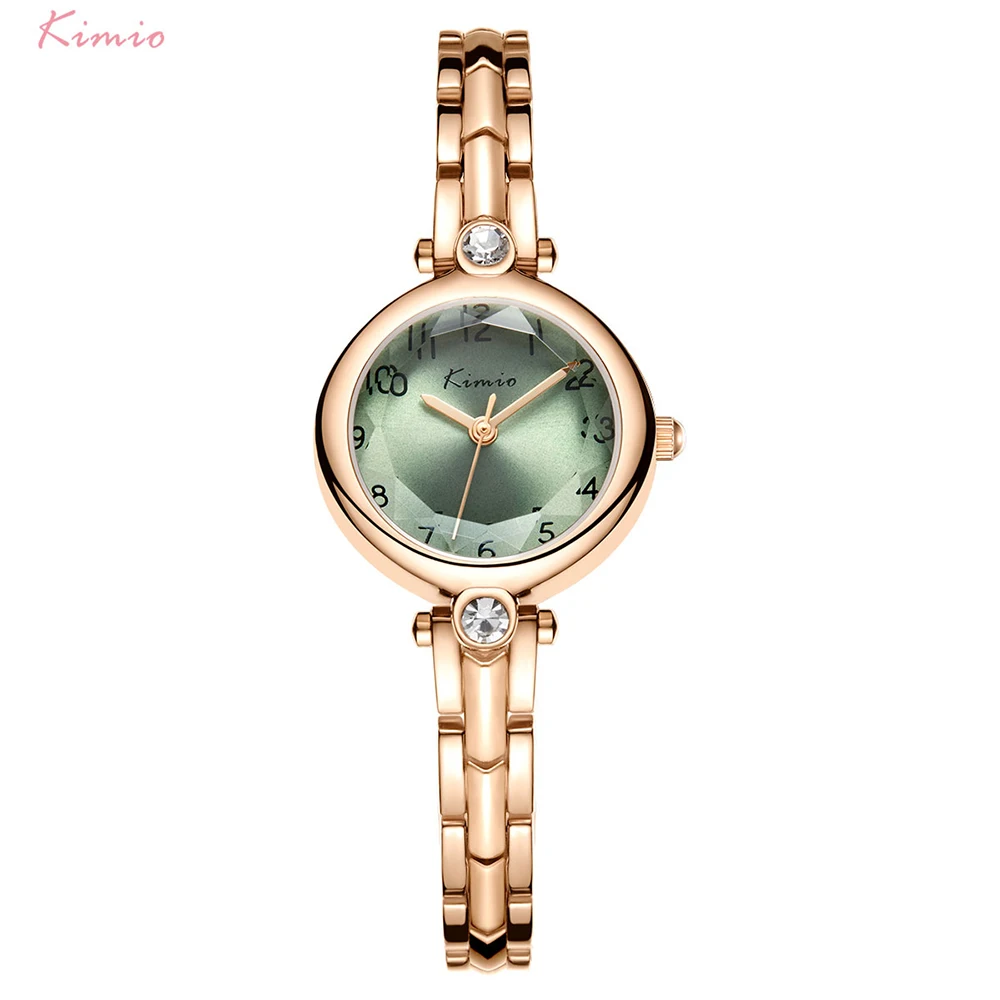 Kimio Роскошные Кварцевые часы Стразы браслет из нержавеющей стали модные