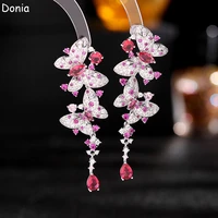 donia jewelry european and american fashion butterfly earrings wild cute micro inlaid aaa zircon drop butterfly earrings