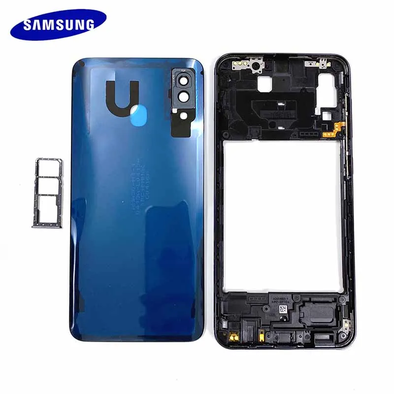 original a30 rear door battery back cover middle frame case samsung galaxy a305 mobile phone parts plate bezel sim slot tray free global shipping