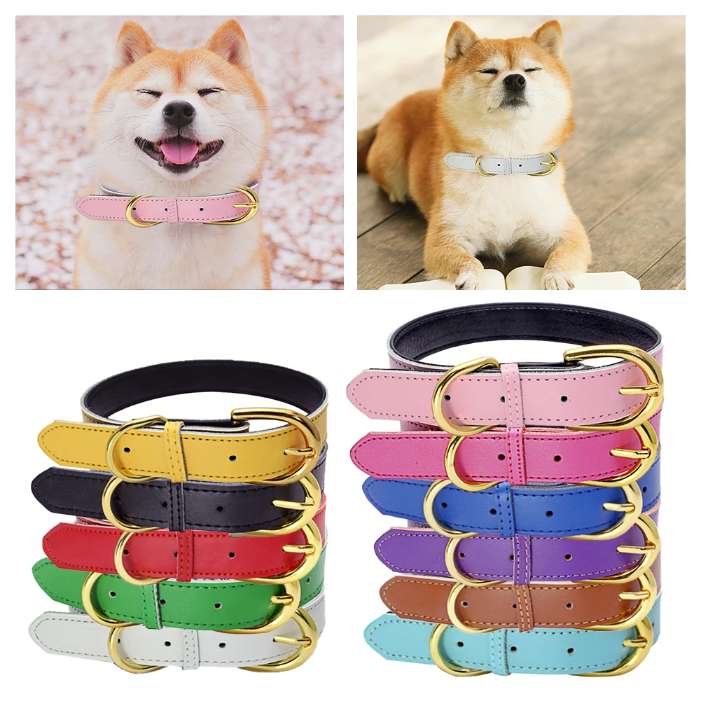 Из искусственной кожи Solid Soft цветной для домашних животных собак воротник