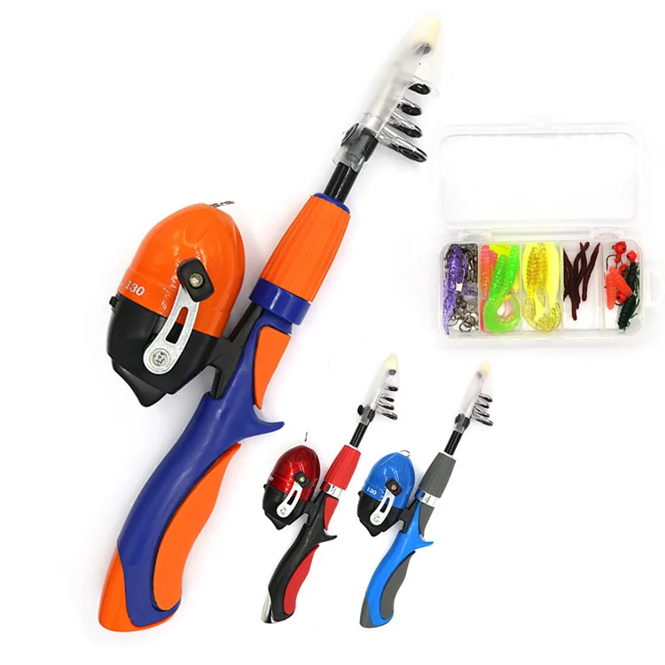 

Mini Luya Rod 4 Piece Set Include Telescopic Handle Ice Fishing Rod Fool Fish Wheel Soft Bait Fishing Accessories Box Carry Bag