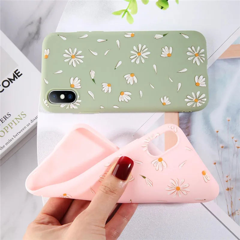 Lovebay Конфета цветной цветок мягкие чехлы для телефонов iPhone 6 7 6s 8 Plus ромашка