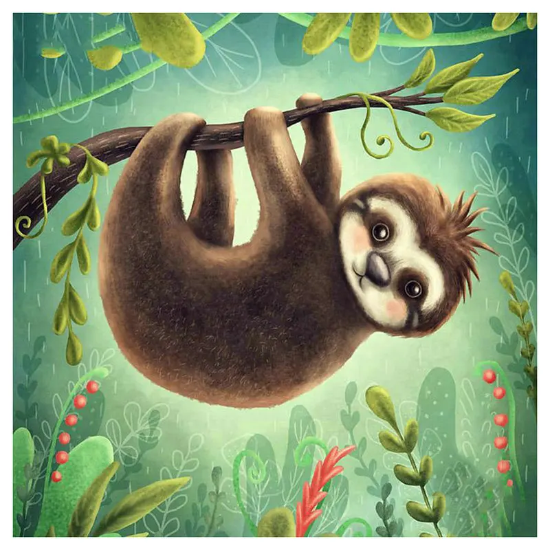 

5d diy diamond painting sloth sticker full square / round canvas embroidery diamond mosaic animal 3d diamond art