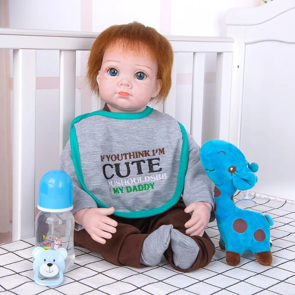

Bebe reborn doll 55cm Silicone reborn baby doll Lifelike boy babies newborn doll for children gift detail painted