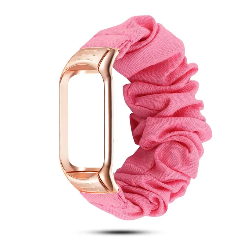 New Replaceable Bracelet Correa Wristband Breathable Straps Scrunchies Elastic Strap for Xiaomi Mi Band Miband 6 5 4 Women Gril