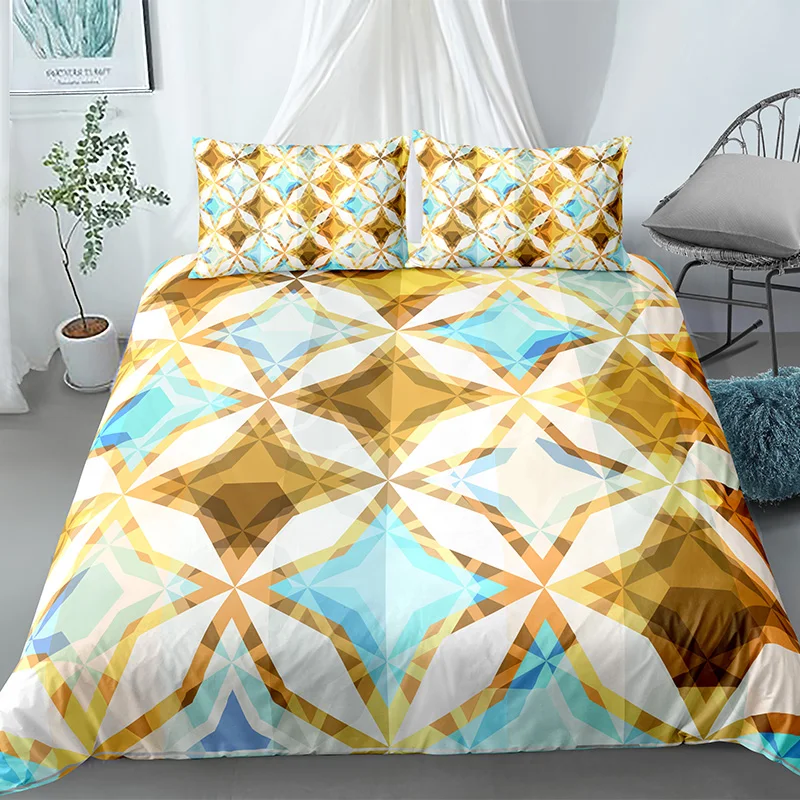 

В виде геометрических фигур Домашний Текстиль печатных наборы постельных принадлежностей пододеяльник наволочка 2/комплект из 3 предметов,...