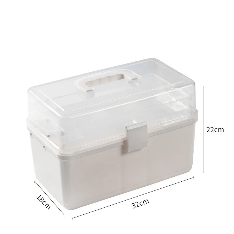 

Medicine Storage Box Organizer for Household Multi-layer Large-capacity Three-layer Medicine Box Medical Kit Storage Box