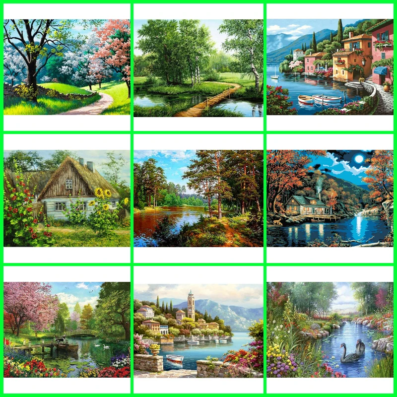 

Bridge and Flowing Water Landscape Posters and Prints HD Print Wall Art Pictures Canvas Painting for Home Bedroom Design Decor
