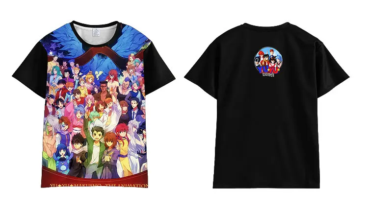 Японское аниме YuYu Hakusho Футболка мужская женская с коротким рукавом летнее платье мультфильм yu hakusho топы унисекс Harajuku футболка