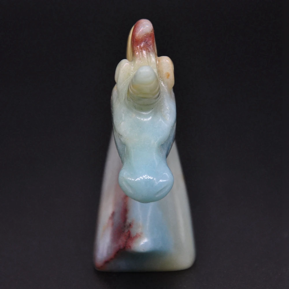 Статуя единорога 2 дюйма резной Натуральный Камень Амазонит восстанавливающий