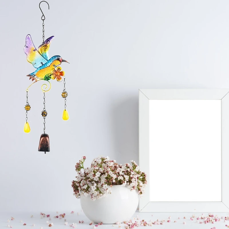 Колокольчики с колибри колокольчики для дома и улицы витражные ветряные Ловец
