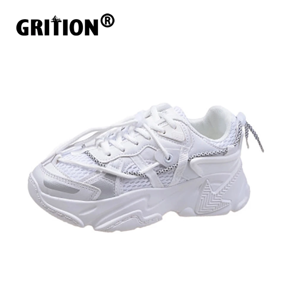 

GRITION Womens Sneakers Outdoor Spring Females Running Shoes Breathable Flat Reflective Black Fashion Non Slip 2021 Size 40 Hot