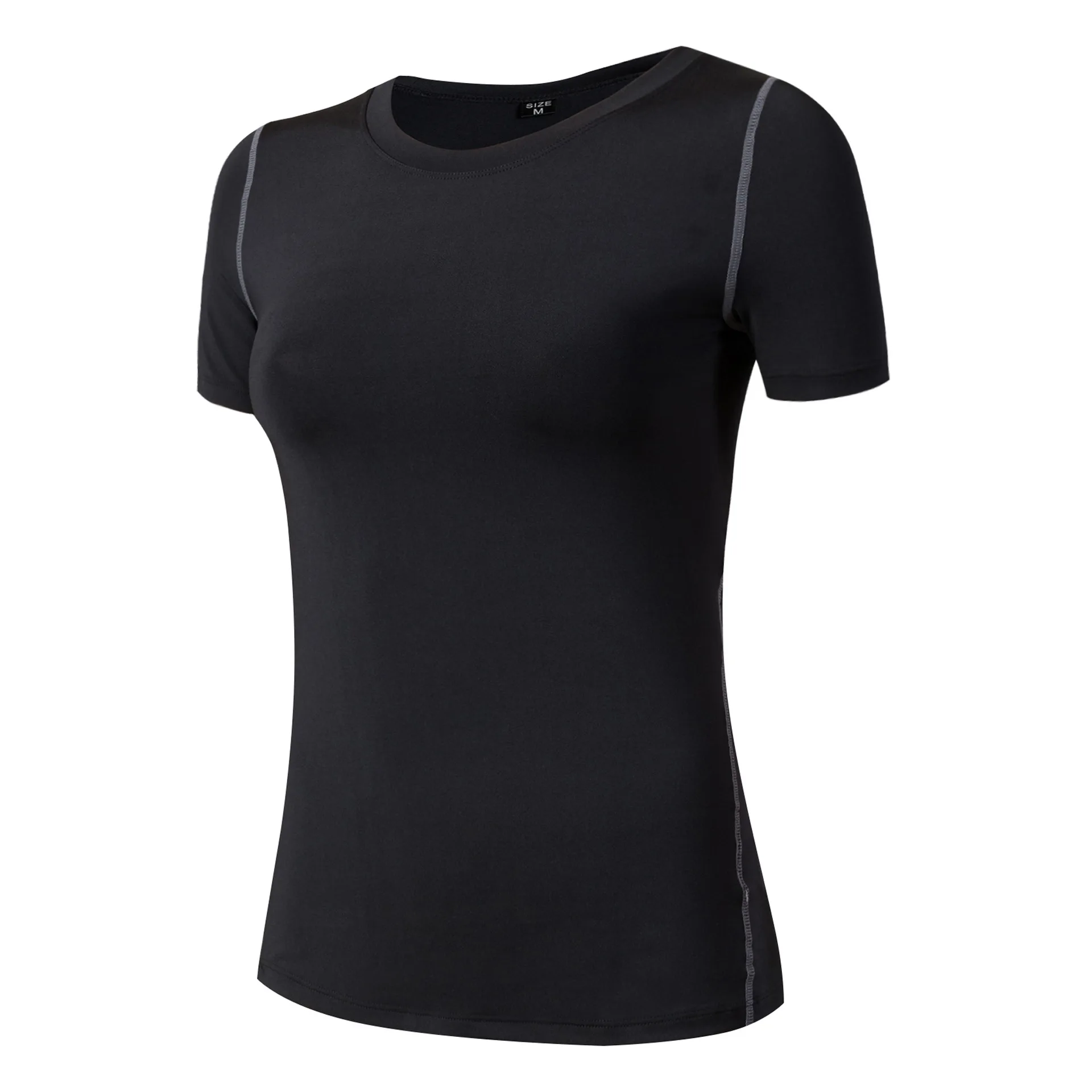

Women's Pro Tight Training Short Sleeve Sports Fitness Yoga Wicking Quick Dry Short-Sleeved Shirt T-shirt Clothes