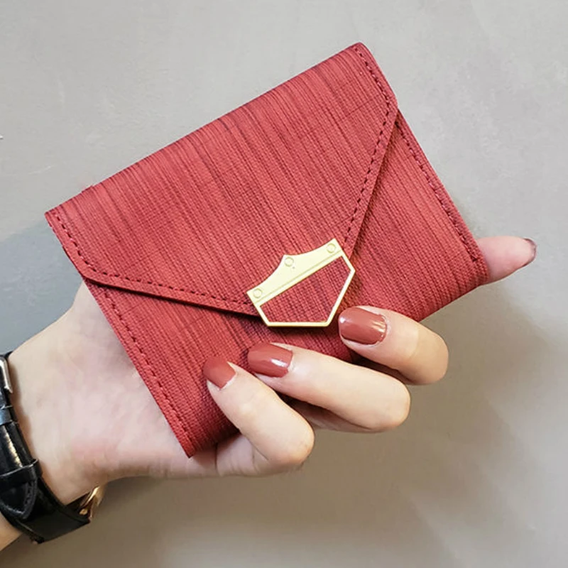 Женские кошельки из искусственной кожи с застежкой простой однотонный держатель