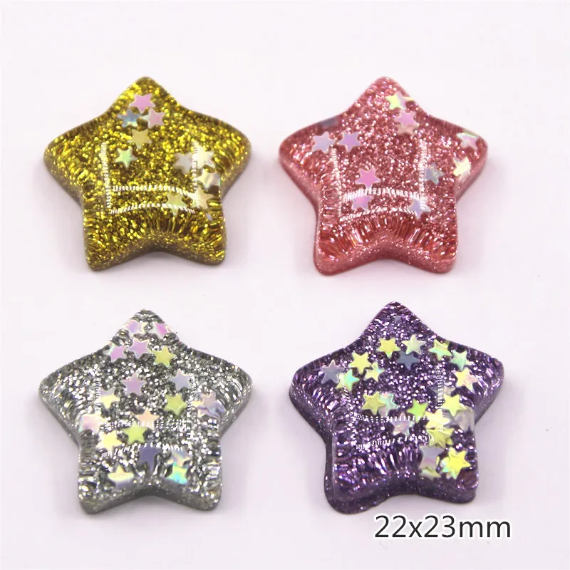 10 штук искусственный бриллиант из смолы с блестящими звездочками/полумесяц