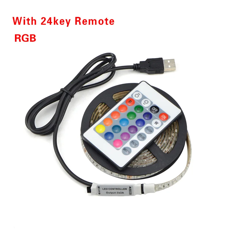 RGB With IR Remote 60 Светодиодный s/M USB светодиодный светильник s для кухни светодиодная подсветка под шкаф SMD 2835 светильник ТВ ПК фоновый светильник ing Kit шкаф лампа - Цвет: RGB With IR Remote