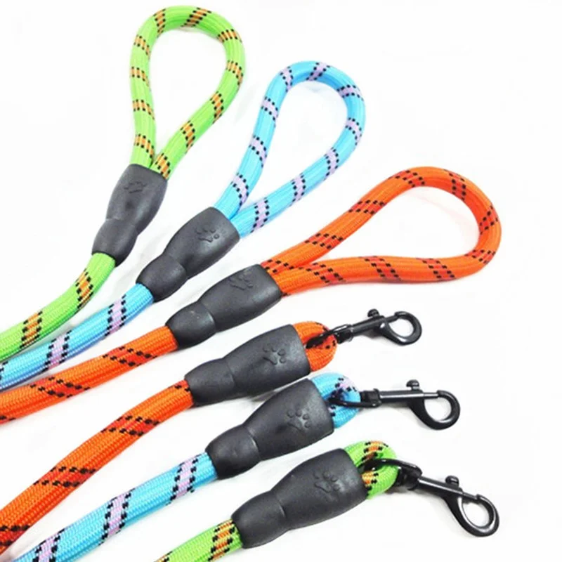 

Reflective Nylon Leashes Pet Dogs Chain Traction Rope Leads for Running Free Hands Rope Chain for Small Large Dogs