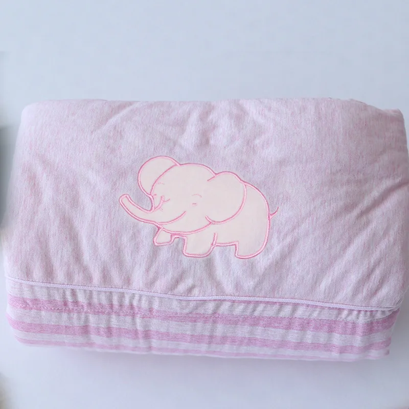 pink elephant Дети ребенок может машинная стирка одеяло в кроватку кондиционер одеяло один сон тонкий одеяло покрывала постельные принадлежности 110*140 - Color: pink elephant