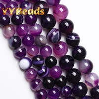 natural purple stripes agates beads 4 6 8 10 12mm round loose spacer charm beads for jewelry making diy women bracelet ear studs