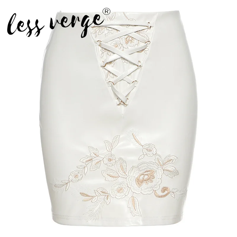 

Lessverge Autumn and Winter Women's New Fashion Lace High Waist Bag Hip Skirt Slim Slimming Embroidered Short Skirt