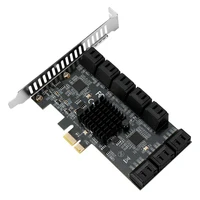 sata pcie 1x adapter 16 ports pcie to sata 3 0 6gbps interface rate riser expansion card for desktop pc computer