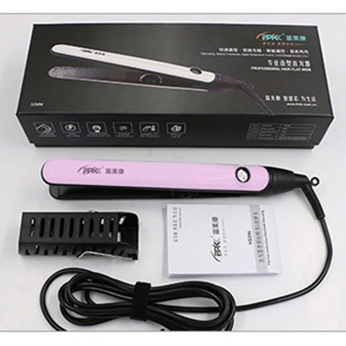 pink with box Профессиональный Выпрямитель для волос FMK, плоский утюжок, турмалин, Керамический выпрямитель для волос, быстрое выпрямление, керамический инструмент для укладки - Цвет: pink with box