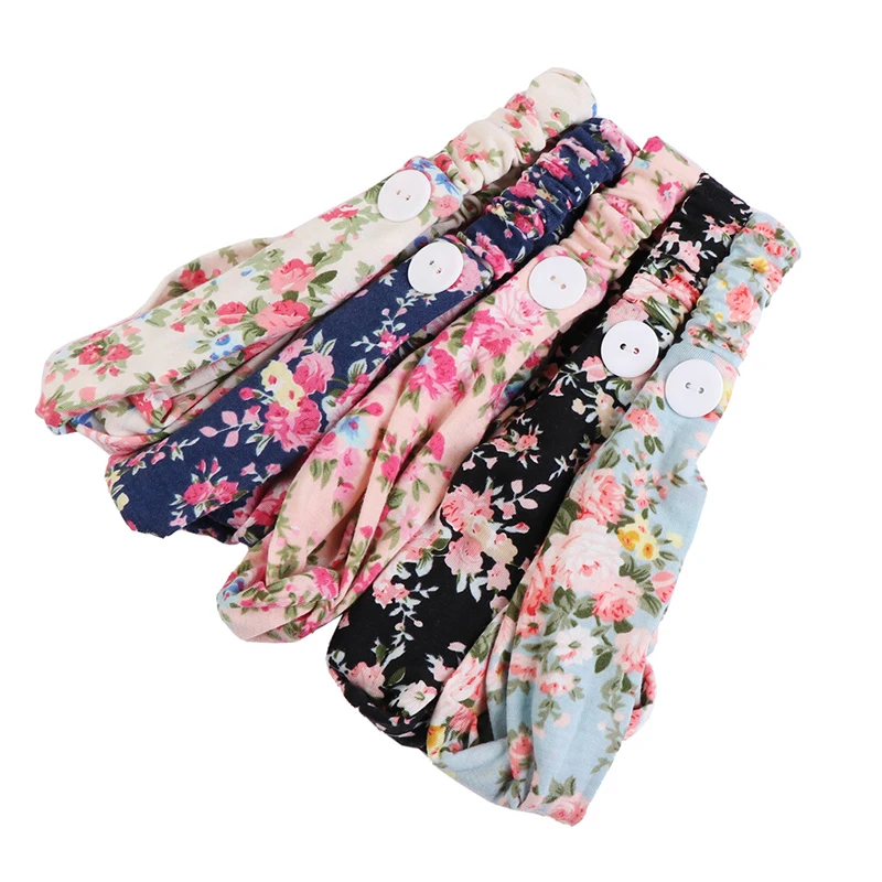 

Новинка 2020, модный принт, Спортивная эластичная лента для волос для йоги, повязка на голову с пуговицами, Женская повязка на голову, маска, де...