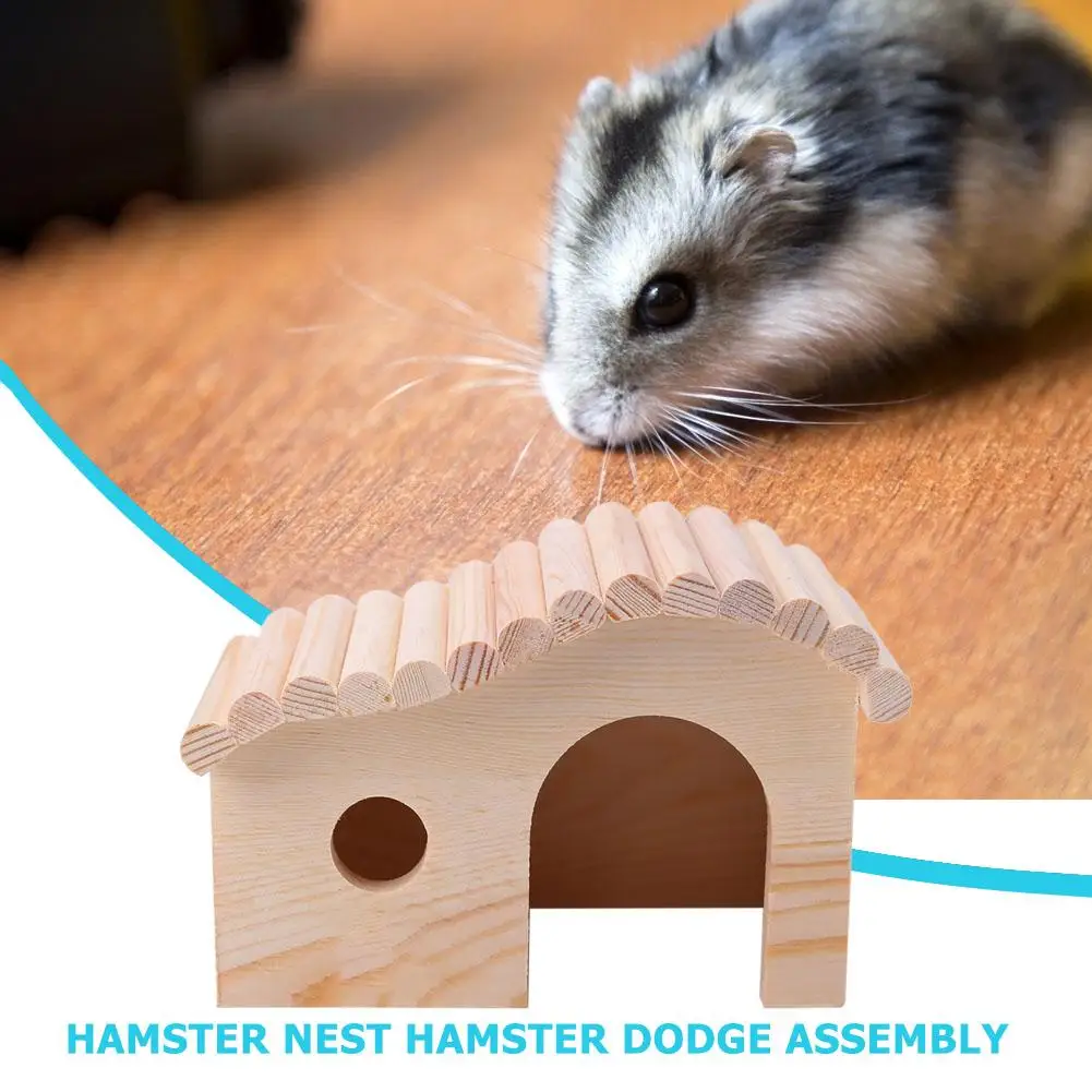 small animal wooden sleeping nest hamster hedgehog house bed dodge assembly chinchilla mouse pad pet hamster accessories free global shipping