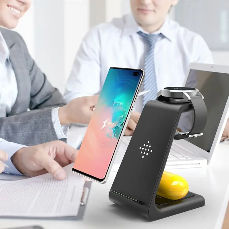 

3 In 1 10W Wireless Charger Phone Smart Watch Charging Station For IPhone For Samsung Galaxy Watch Buds