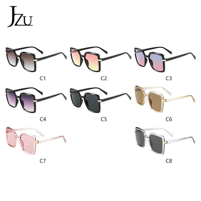 

JZU 2021 new ladies sunglasses luxury ladies sunglasses retro cool square frame glasses brand gradient sunglasses ladies driving