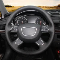 diy anti slip wear resistant steering wheel cover for audi a4 b8 avant a6 c7 a8 d4 q3 8u q5 8r q7 4l car interior decoration