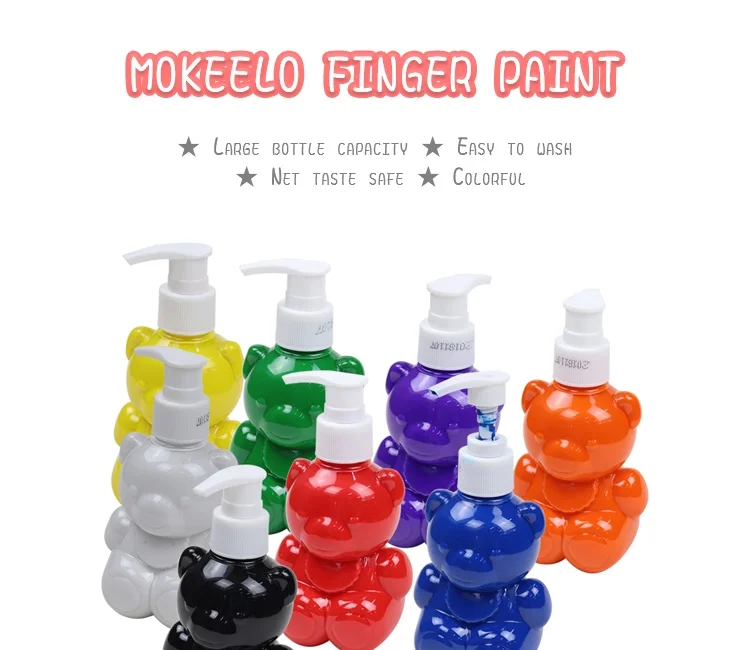 MOKEELO 301/3080 каваи пигментная краска для пальцев Медведь Форма Набор для вышивания стразами безопасность экологически моющиеся граффити для ребенка