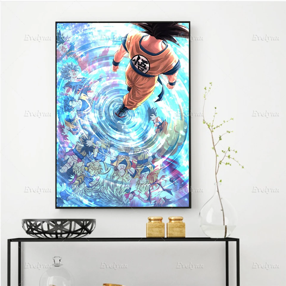 

Hot New Anime Goku Poster and Print Abstract Nordic Wall Art Canvas Painting Home Decor Modern Modular Pictures for Living Room