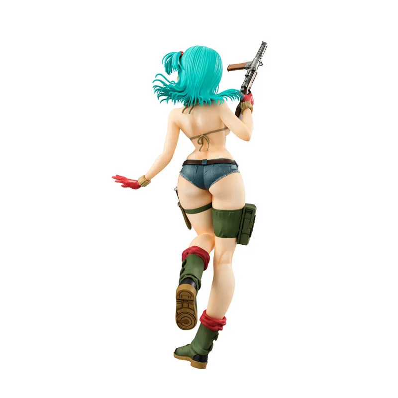

21CM Dragon Ball Anime Series Bulma Sexy Dress Camouflage Bikini Standing Posture Model Toy PVC Decoration Figure Kids Gift