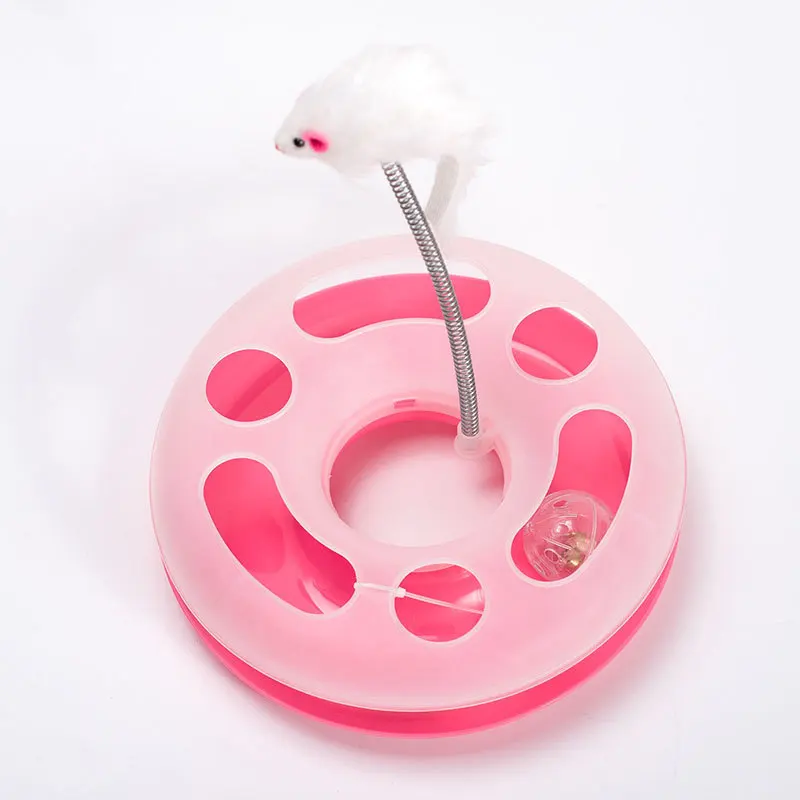 

Elastic Feather Cat Toy Plastic Turntable Rolling Bell Spring Kitten Funny Toy for Cat Interactive Cat Training Supplies