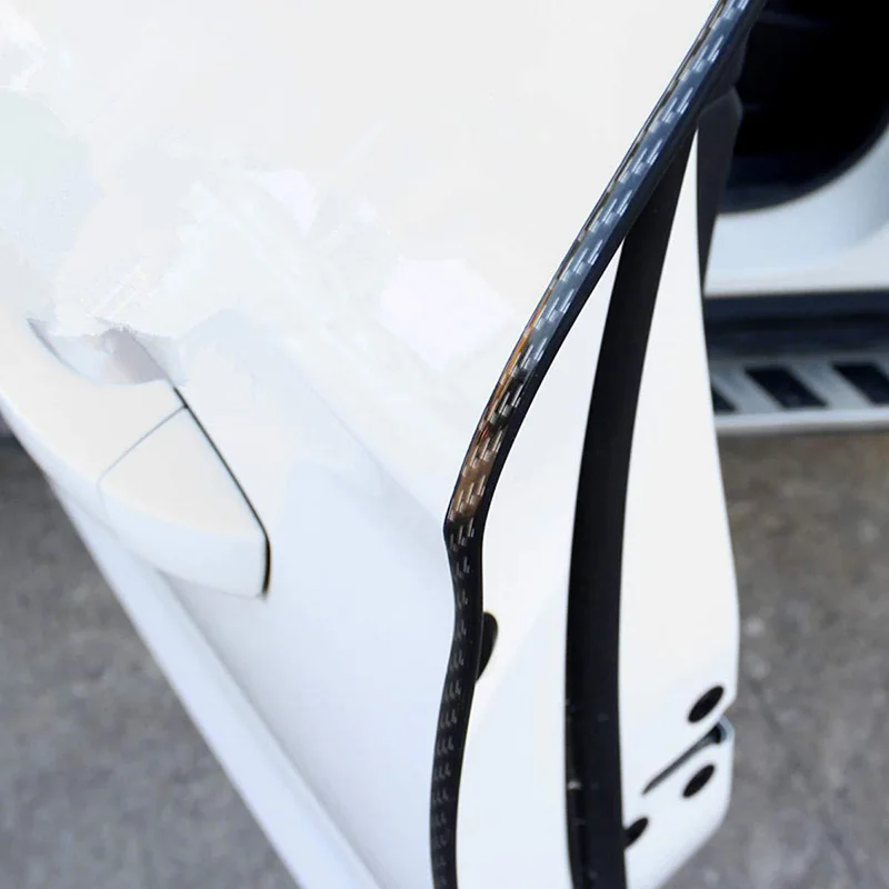 

Black Seal Strip Guard Molding Trim 5m Carbon Fibe Door Edge No scratches U-Shape
