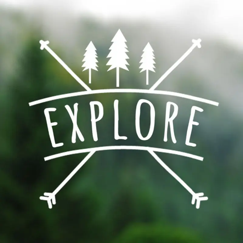 

Decoration Explore In The Forest Cars Decals Tree Silhouette Vinyl Stickers for Computer Laptop Or Decor KK13*11cm