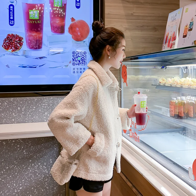 Женская зимняя утолщенная куртка из искусственного меха свободное повседневное