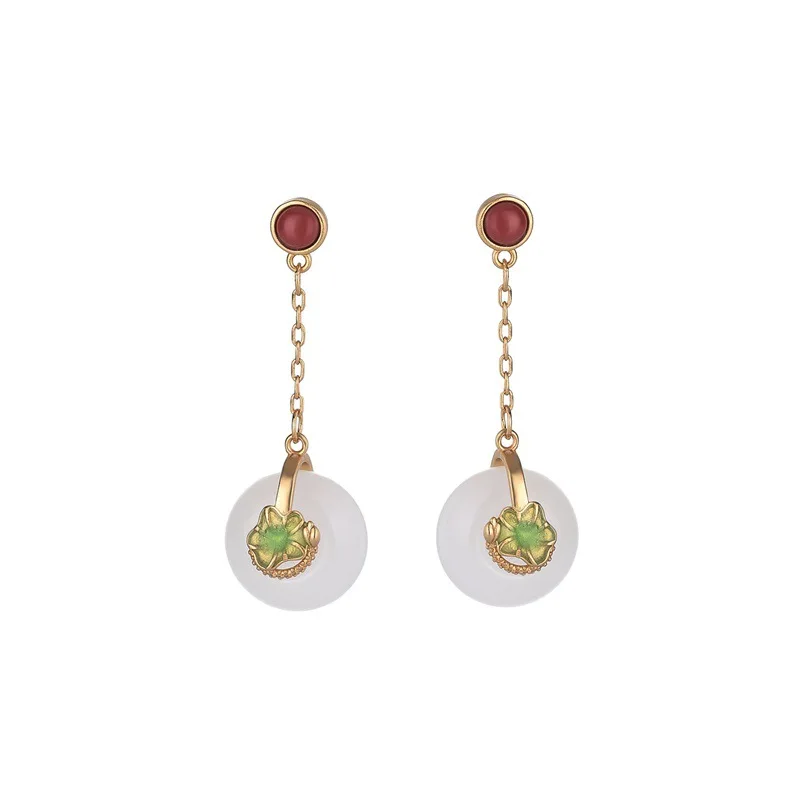 

Long Flower Stud Earrings for Women Ethnic Chinese Fashion Statement Earrings Hanging Women's Accessories Friends Gift Piercing