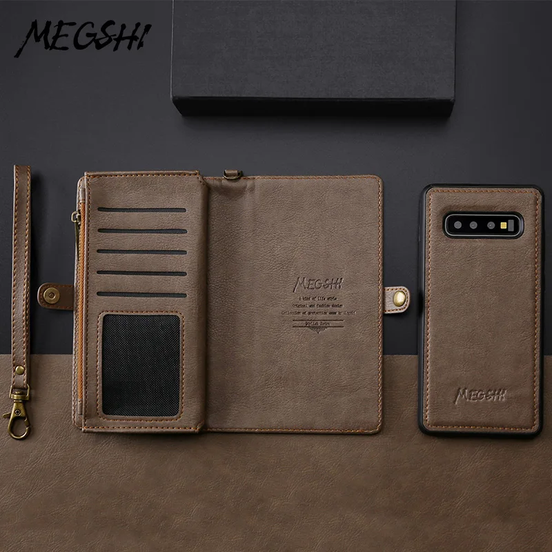 MEGSHI флип Brieftasche Ledertasche для samsung Galaxy S10 S9 S8 plus note 9 8 note10 j7 J3 A80 A70 A50 Abdeckung