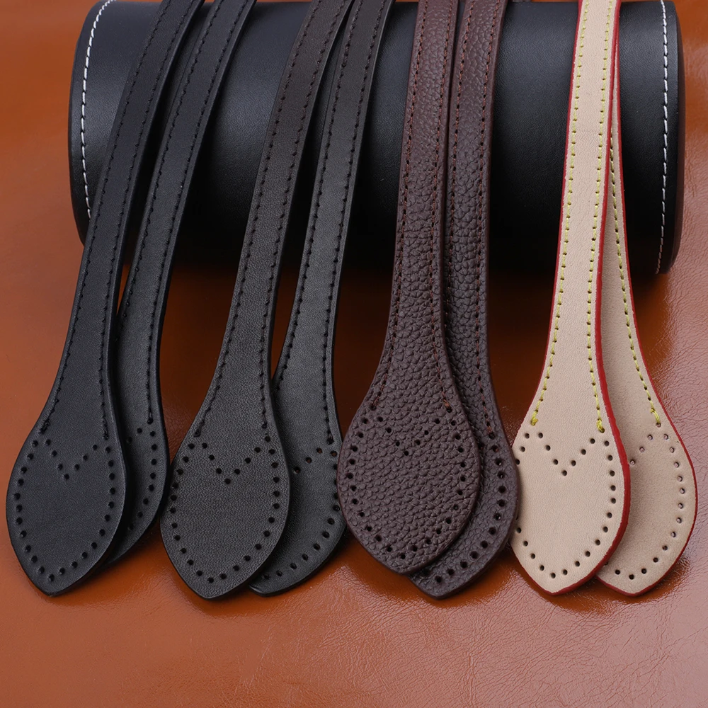 2PCS Bag Handles enuine Leather Shoulder Strap Portable Bag Strap Belt DIY Handmade Replacement Handbag Strap Bag Accessories