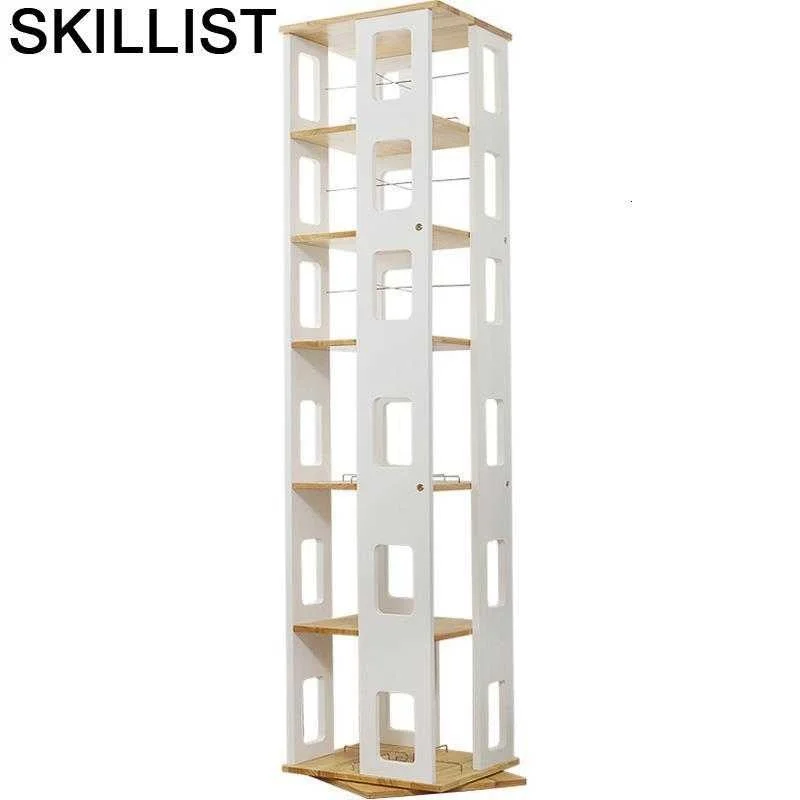 

Decoratie Shelving Bookshelf Revistero Mueble De Madera Rotatable Rotate Modern Librero Home Furniture Bookcase Book Case Rack