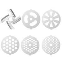 6 pcs stainless steel meat grinder plate discs grinding blades for stand mixer and meat grinder attachment