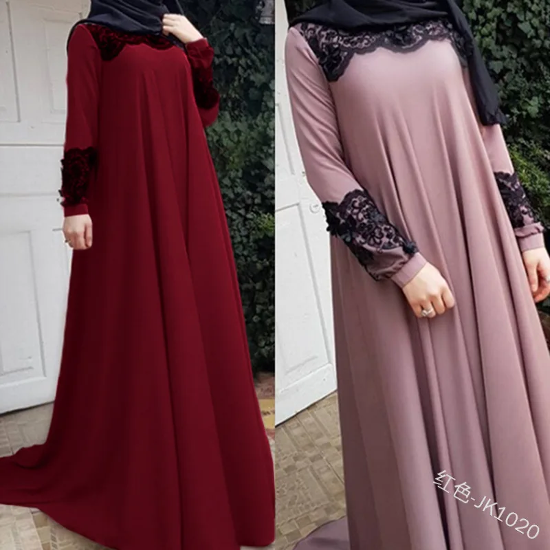 Женское длинное платье-макси WEPBEL Abaya повседневное ТРАПЕЦИЕВИДНОЕ ПЛАТЬЕ С