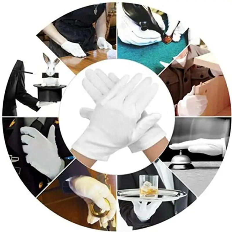 

1Pair Unisex Thin One-size- Sweat-resistant Cotton Dust-free Gloves O8R0