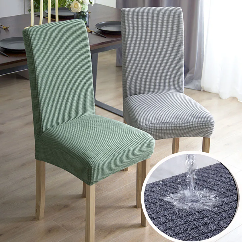

1 piece of solid color non-slip fabric protective cover, high back elastic restaurant chair cover, four seasons protective cover