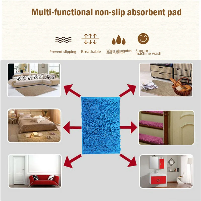 

40x60cm Non-slip Bathroom Water absorption Mats Soft Memory Fluffly Bath Rug Bedside Floor Door Mat Multicolor Home Decor Carpet