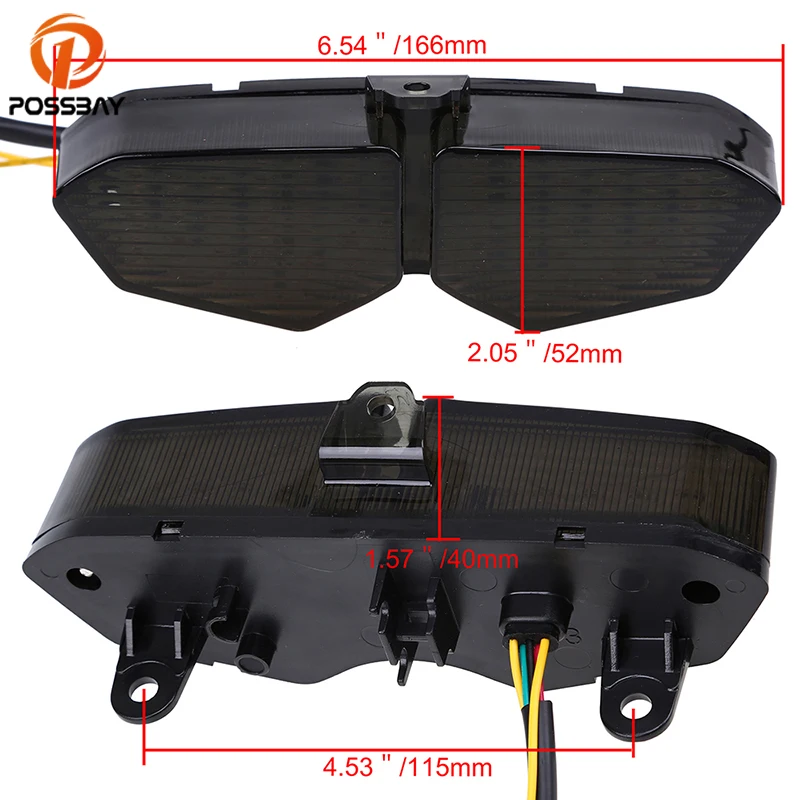 Светодиодный сигнал поворота POSSBAY для мотоцикла задний фонарь Yamaha YZF R6 2003 2004 2005 03 04