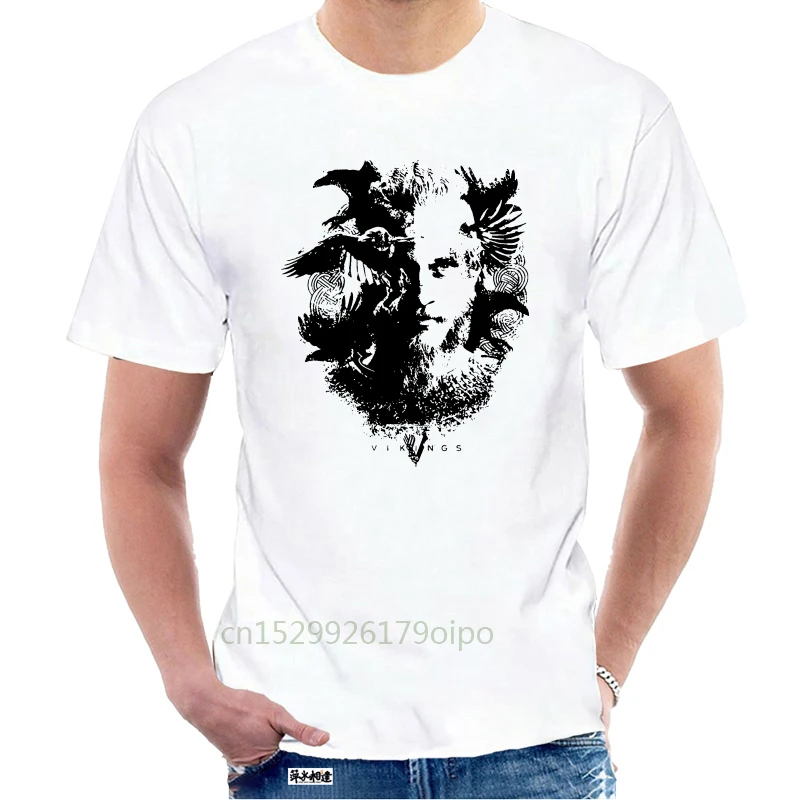Базовые мужские топы с коротким рукавом футболка Vikings Tv Series Odin'S Raven Ragnar лодброk @